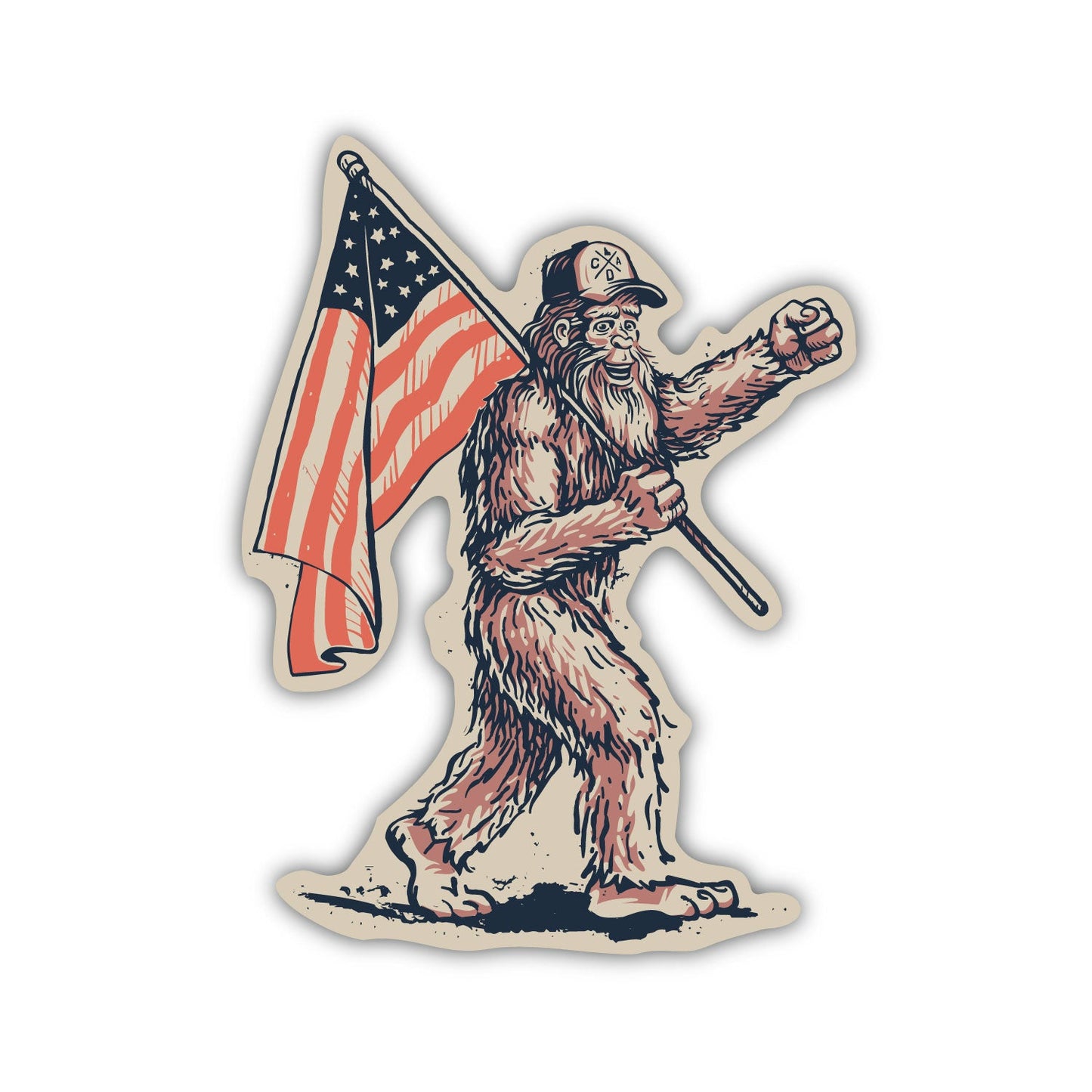 Bigfoot USA Flag Sticker (CDA Edition)