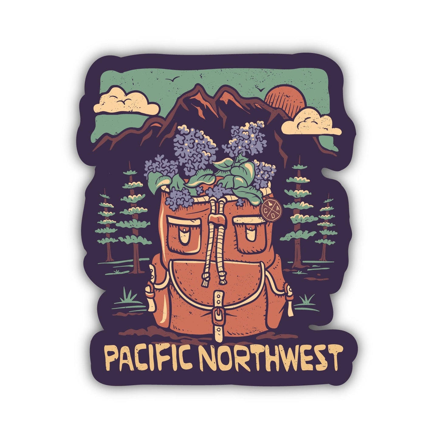 Pacific Northwest Flower Backpack Sticker