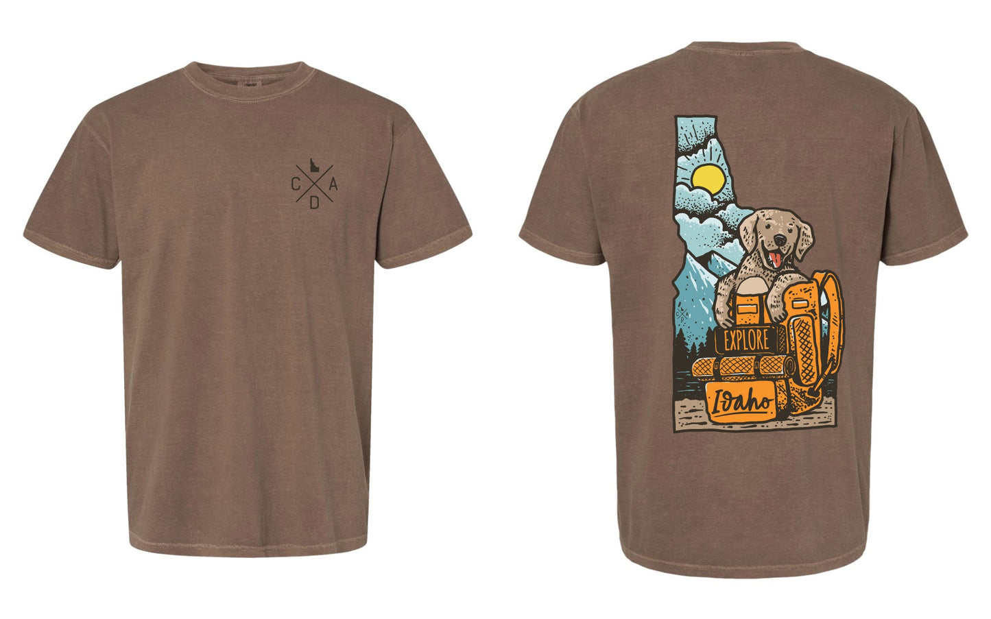 Idaho Explore Puppy Tee - Espresso (100% Cotton)
