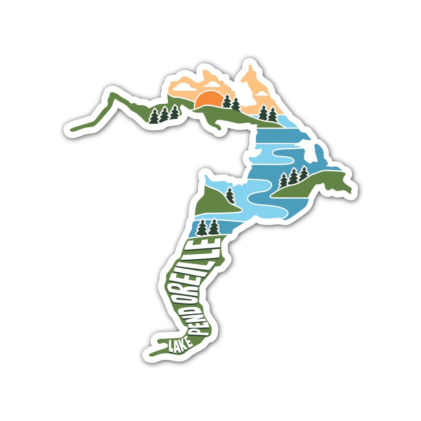 Lake Pend Orielle Scene Sticker