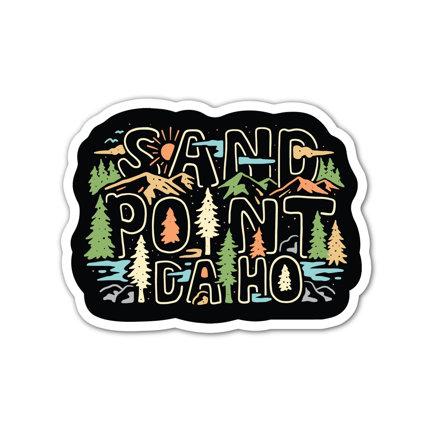 Sandpoint Idaho Letters Sticker