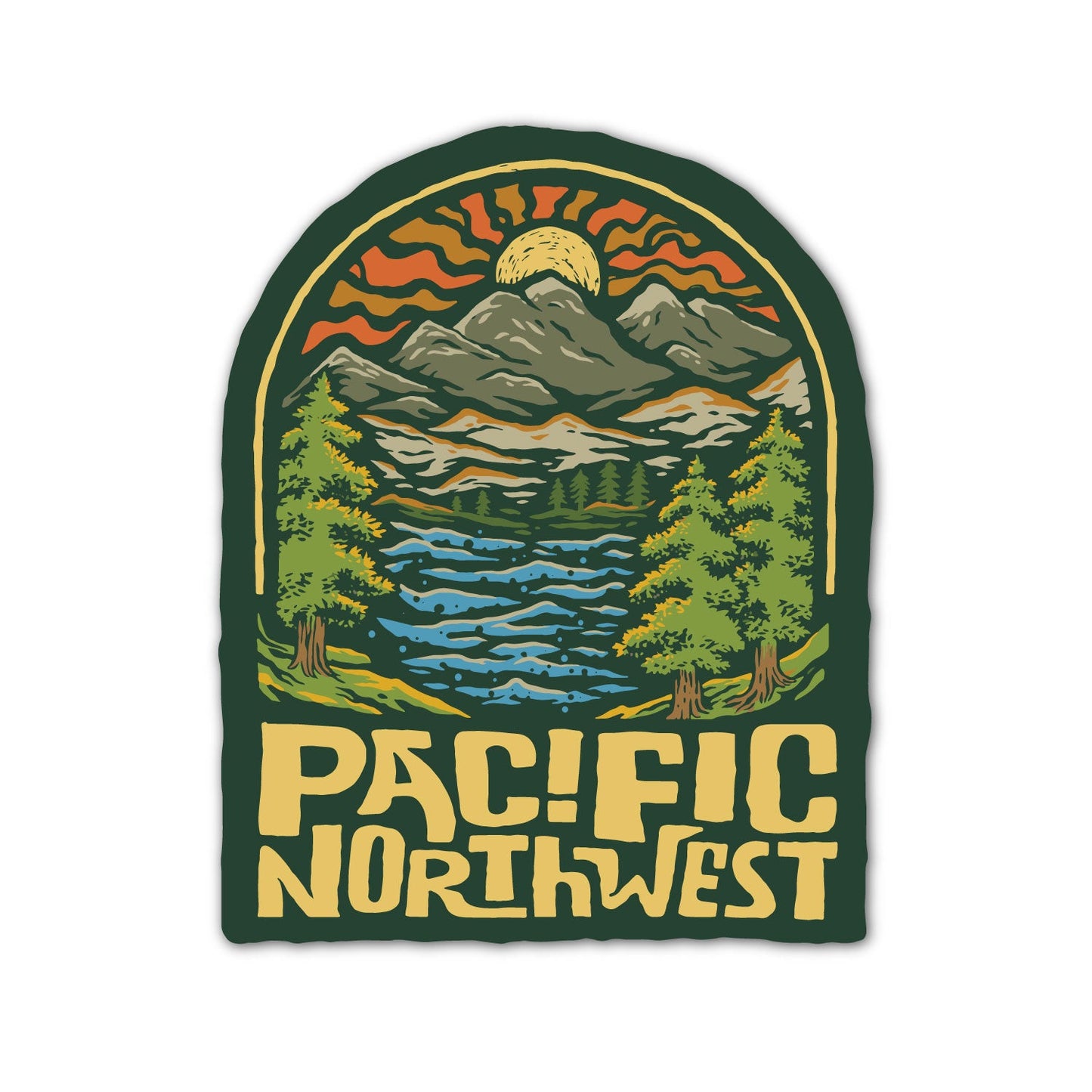 Pacific Northwest Retro Outdoor Badge Sticker