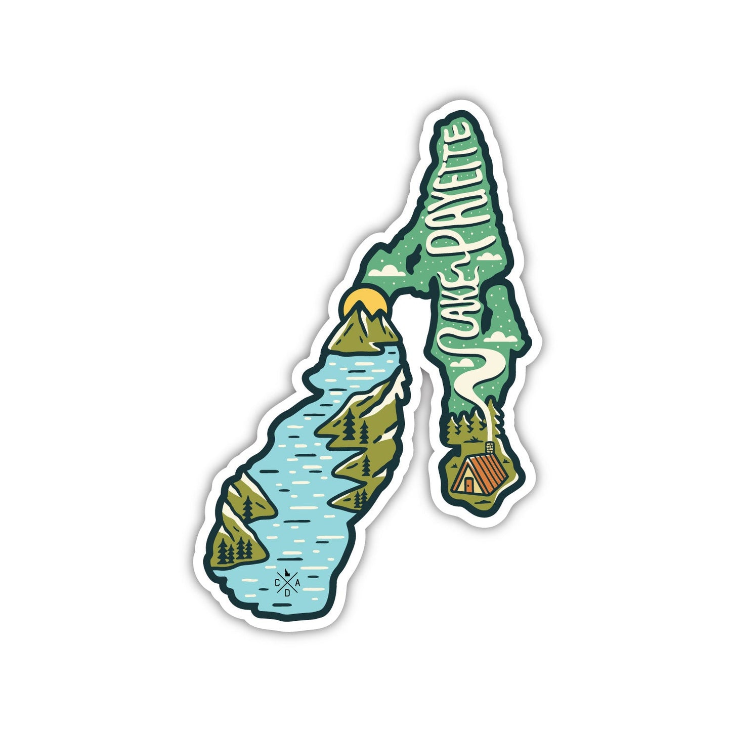 Lake Payette Outline Sticker
