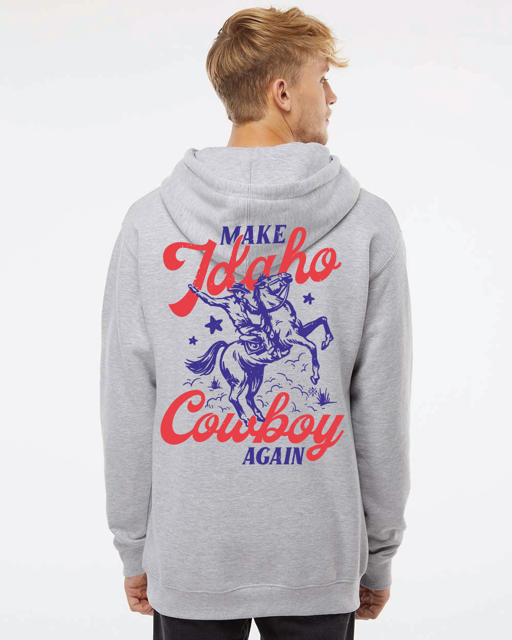 Make Idaho Cowboy Again Hoodie - Heather Gray