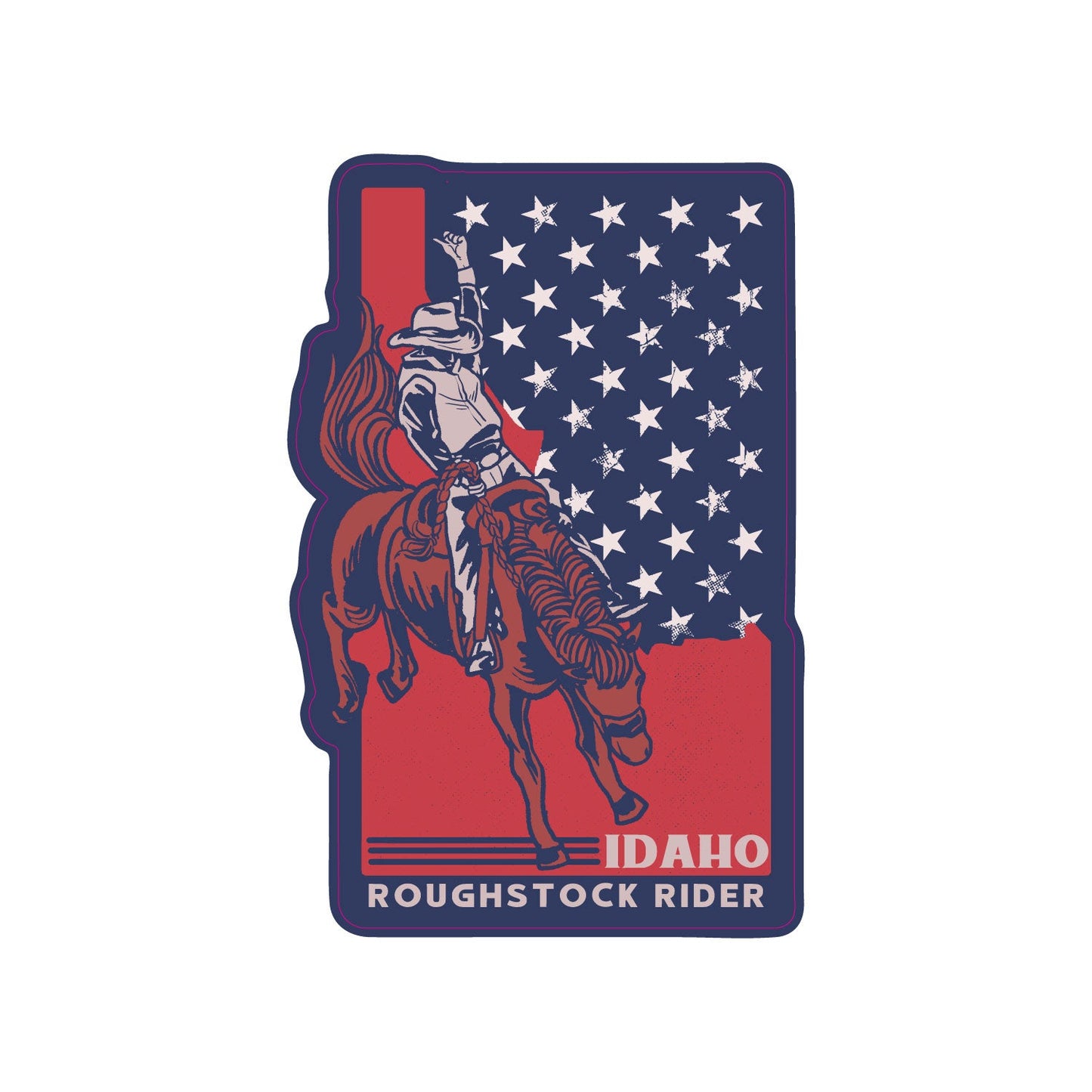 Idaho Roughstock Rider Patriotic Sticker