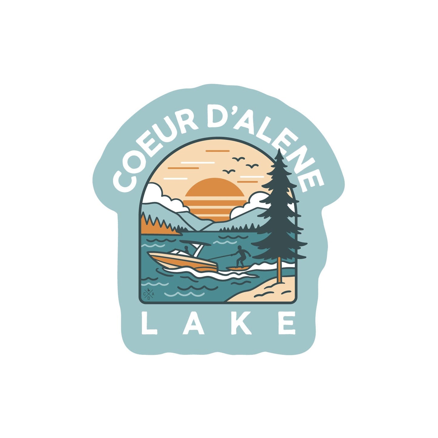 Wakeboarding On Coeur d'Alene Lake Sticker