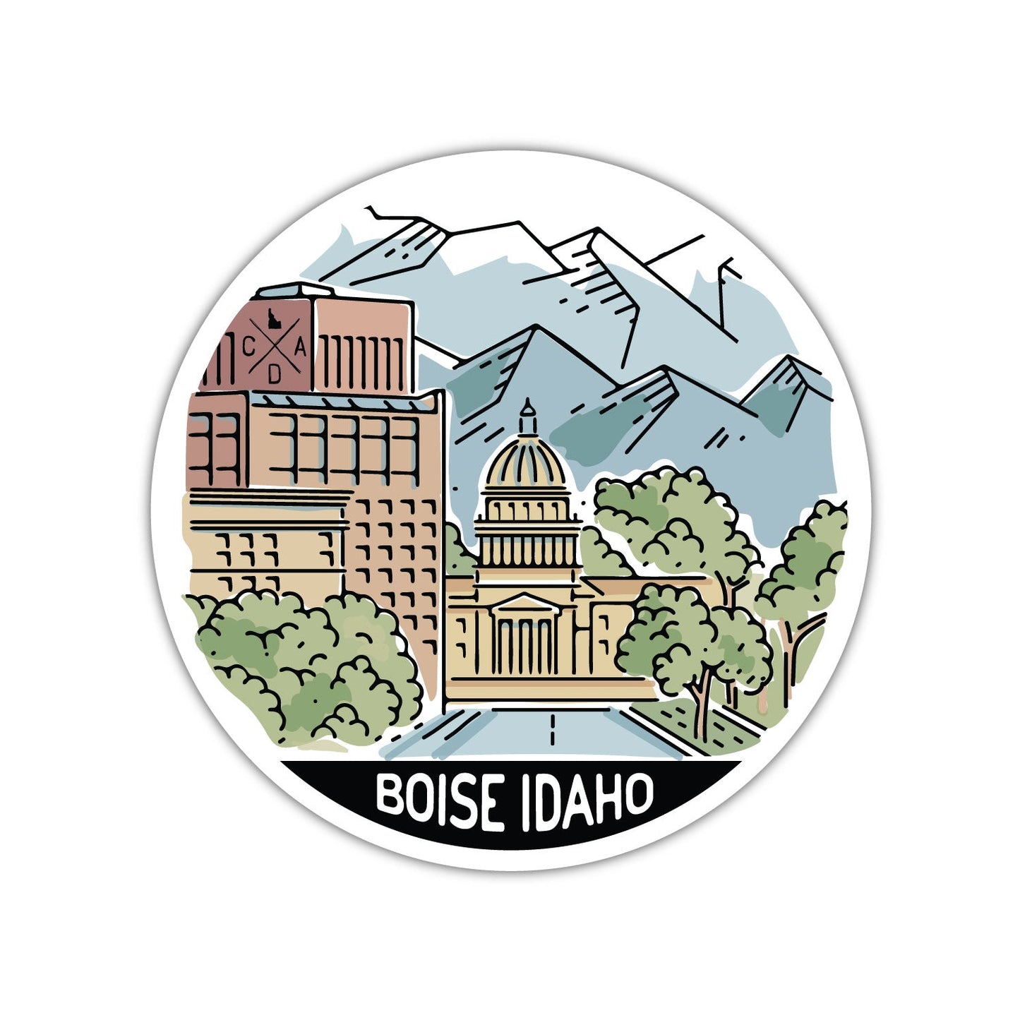 Boise Idaho Capital View Sticker