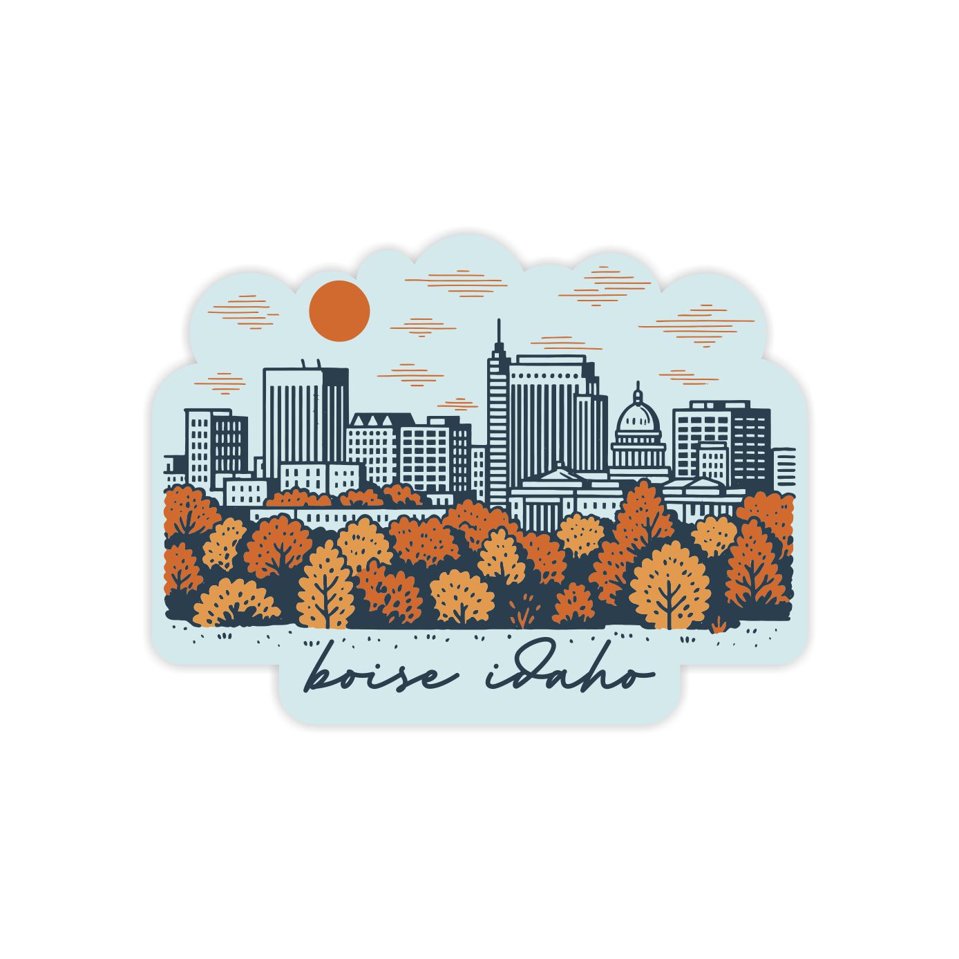 Boise Idaho Skyline Sticker
