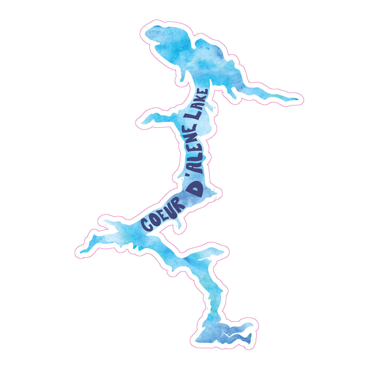 Coeur d'Alene Lake Watercolor Sticker
