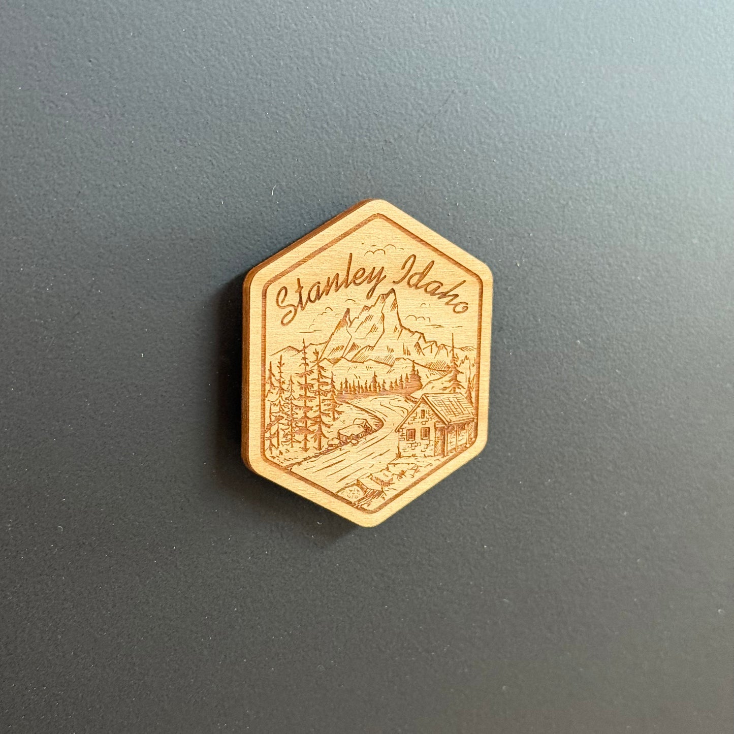 Stanley Idaho - Wooden Magnet (Engraved)