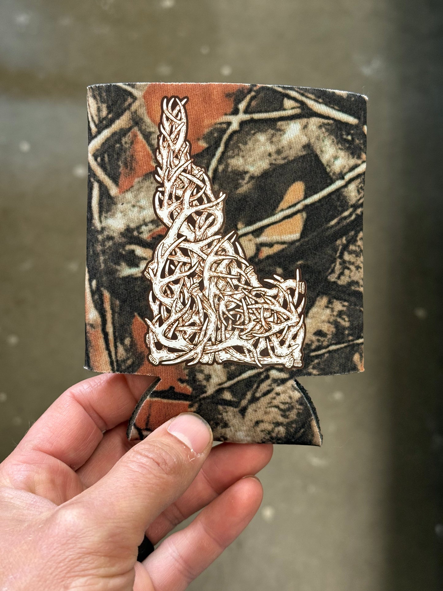 Idaho Antler Can Cooler (Natural Camo)
