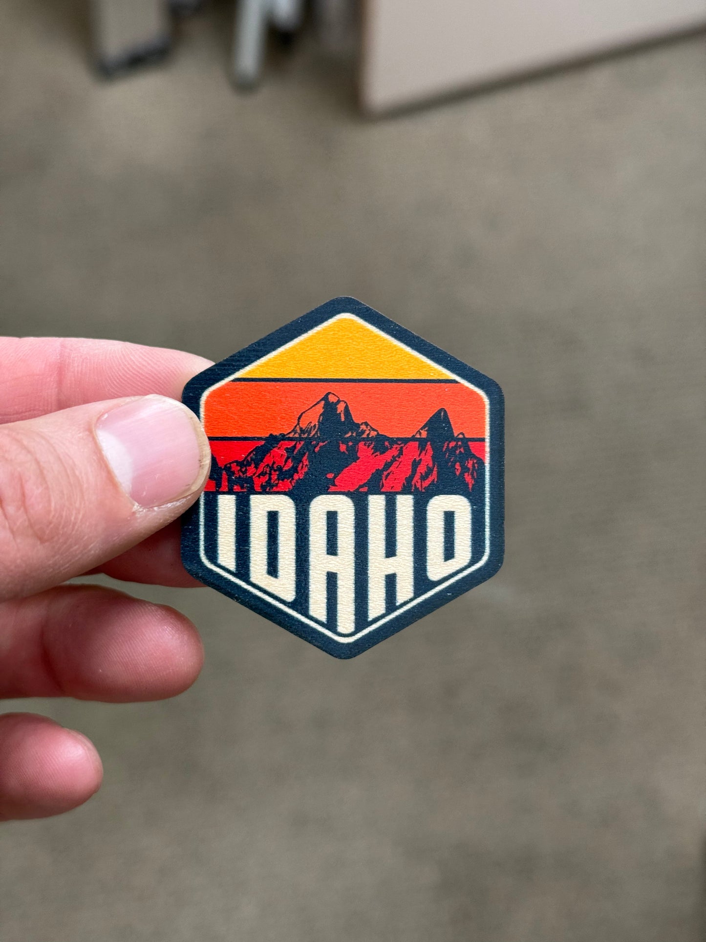 Idaho Wild Mountains - Wooden Magnet (Printed)