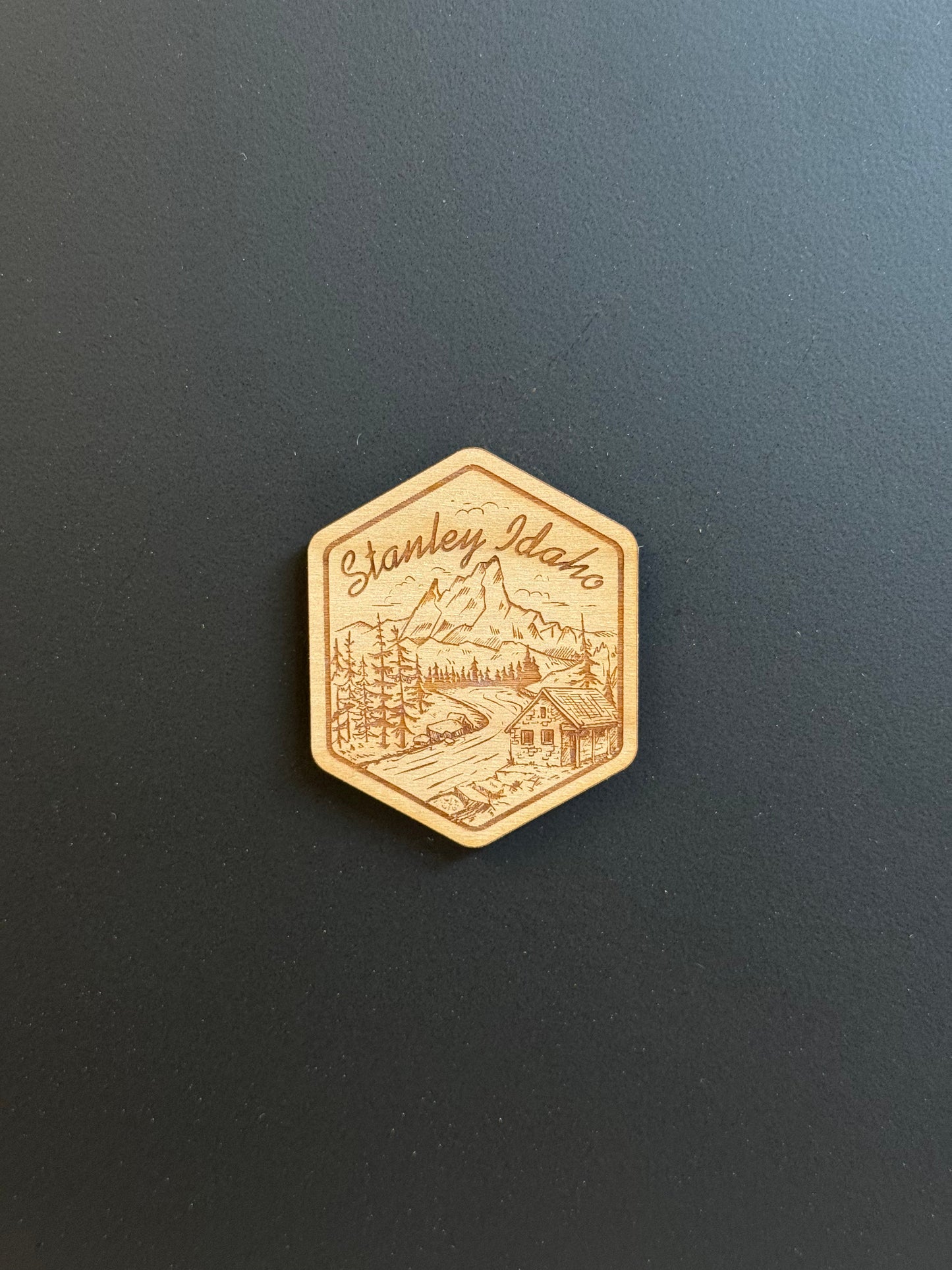 Stanley Idaho - Wooden Magnet (Engraved)