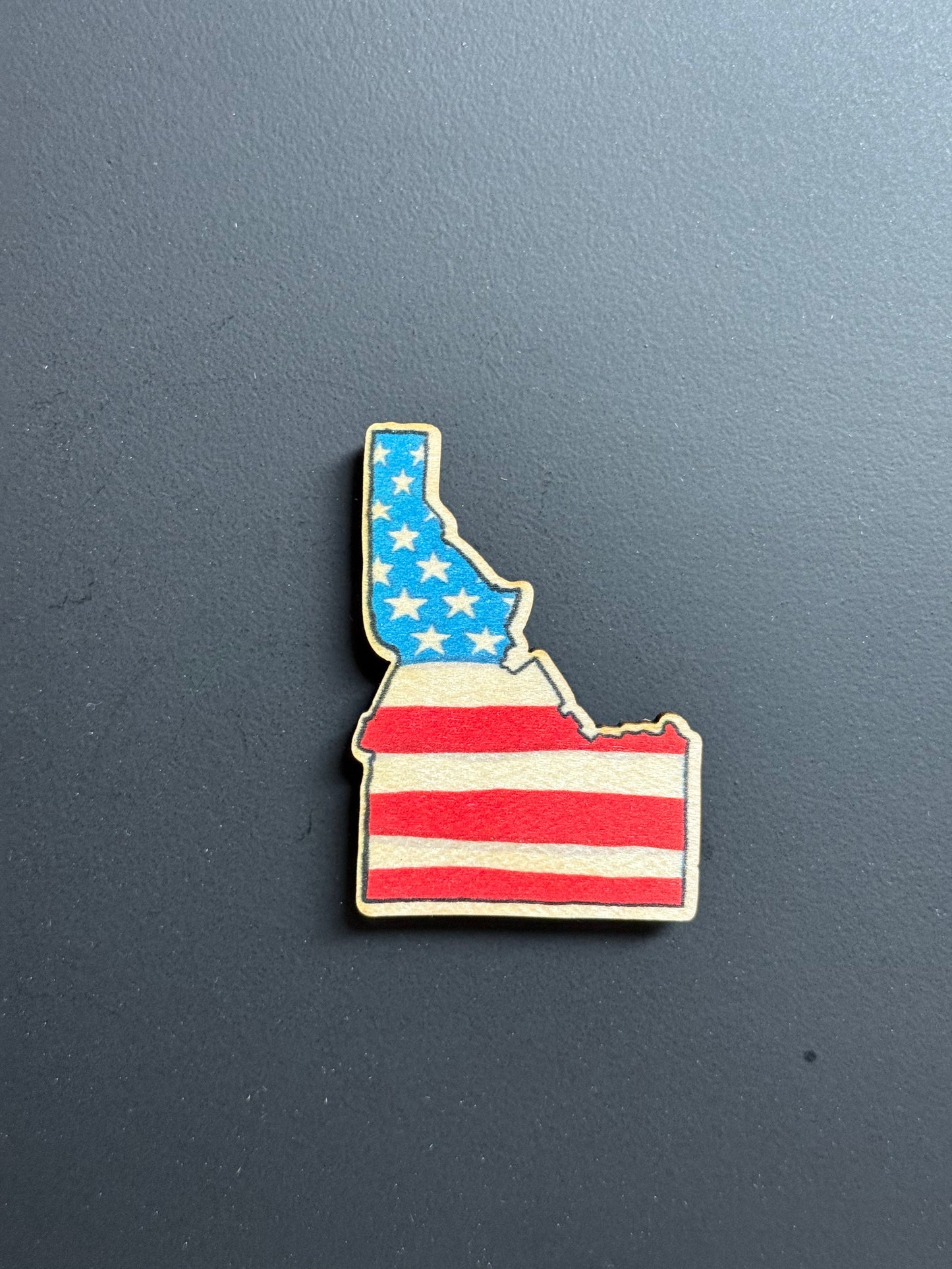 2018 Idaho US Flag - Wooden Magnet (Printed)