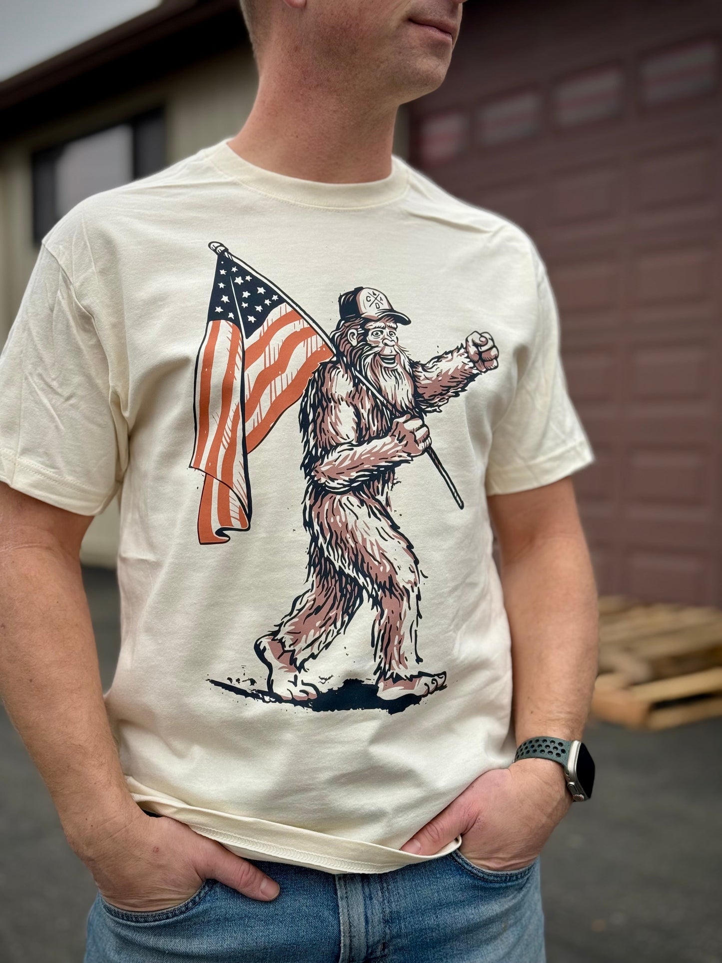 Bigfoot USA Flag Tee (CDA Edition) - Natural (100% Cotton)