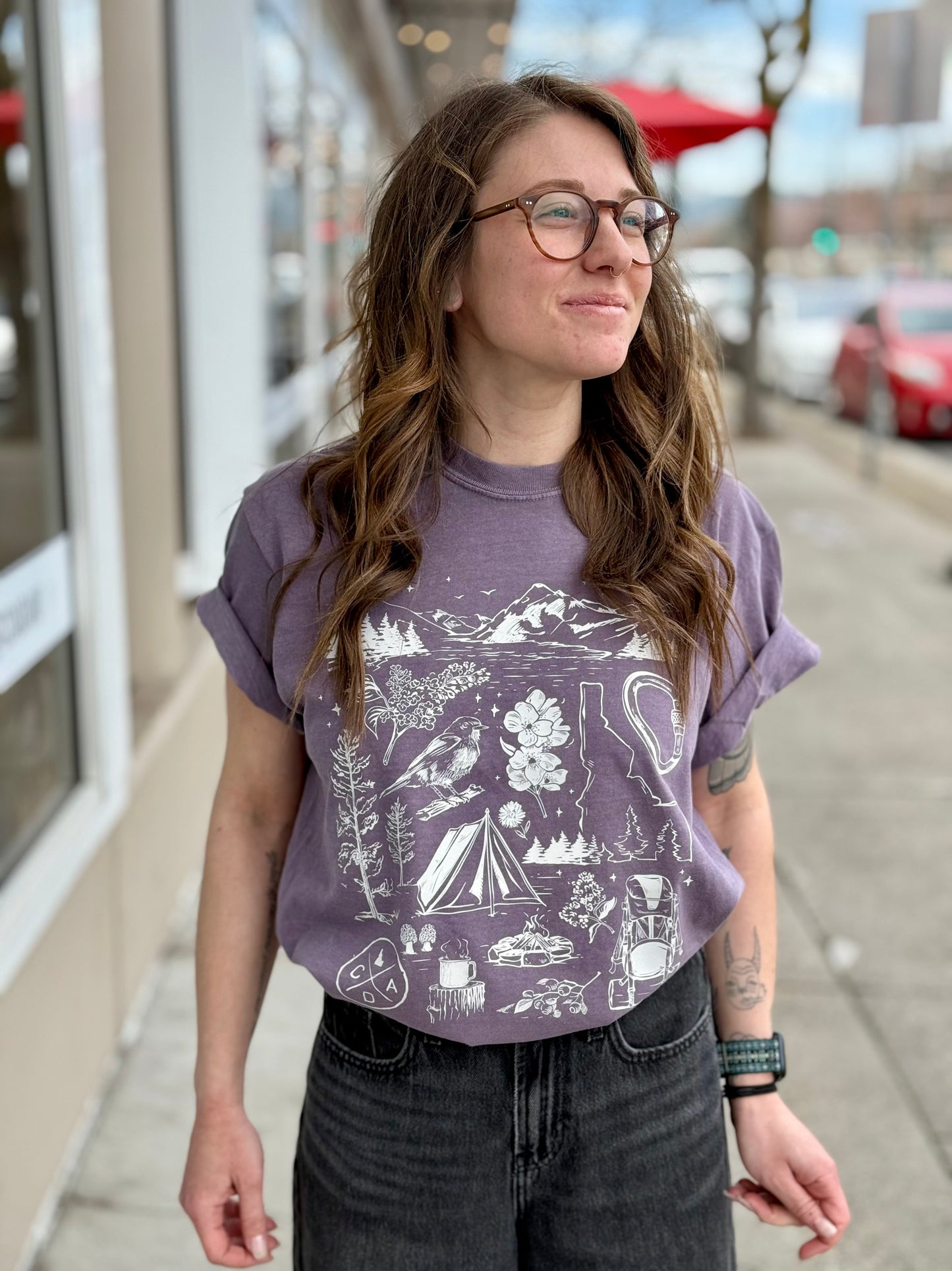 Coeur d'Alene Explorer Tee - Wine (100% Cotton)