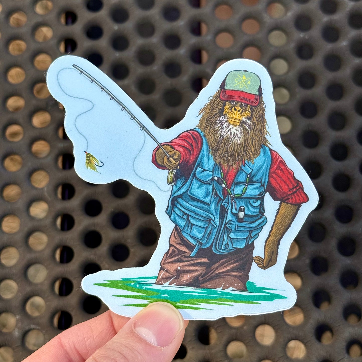Bigfoot Bob Goes Fly Fishing Sticker