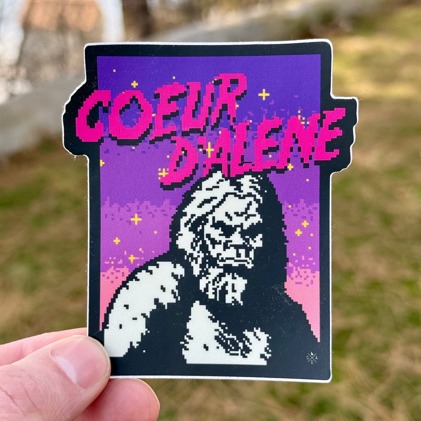 8-Bit Coeur d'Alene Bigfoot Sticker