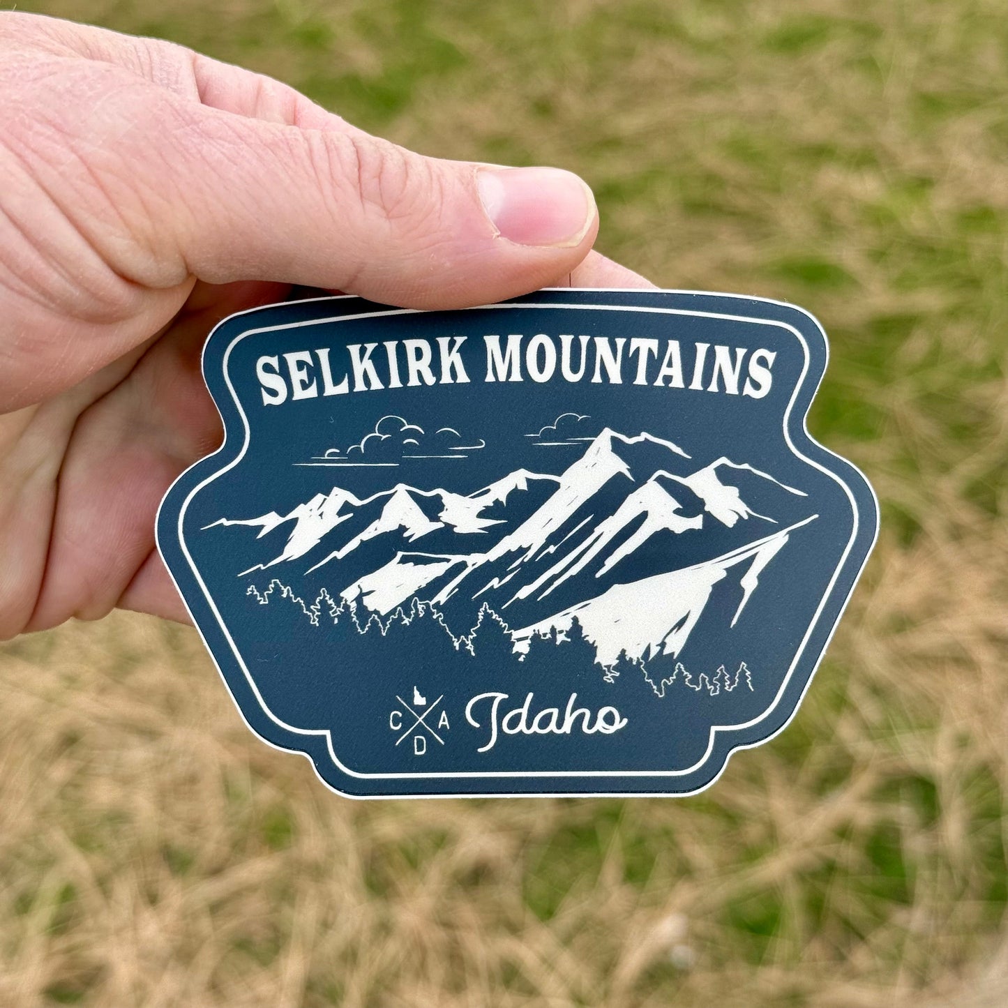 Selkirk Mountains Idaho Black Sticker