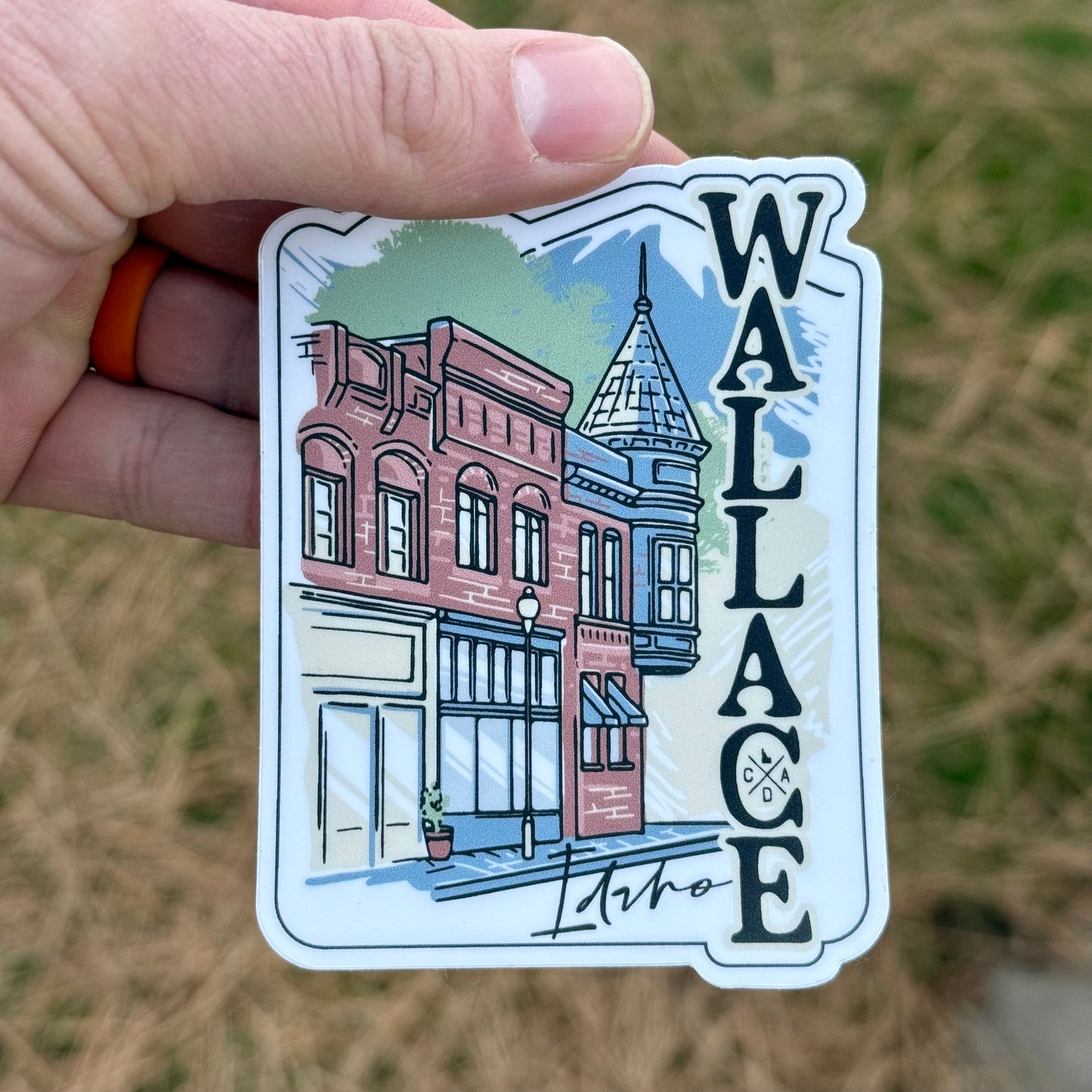 Wallace Idaho White Sticker