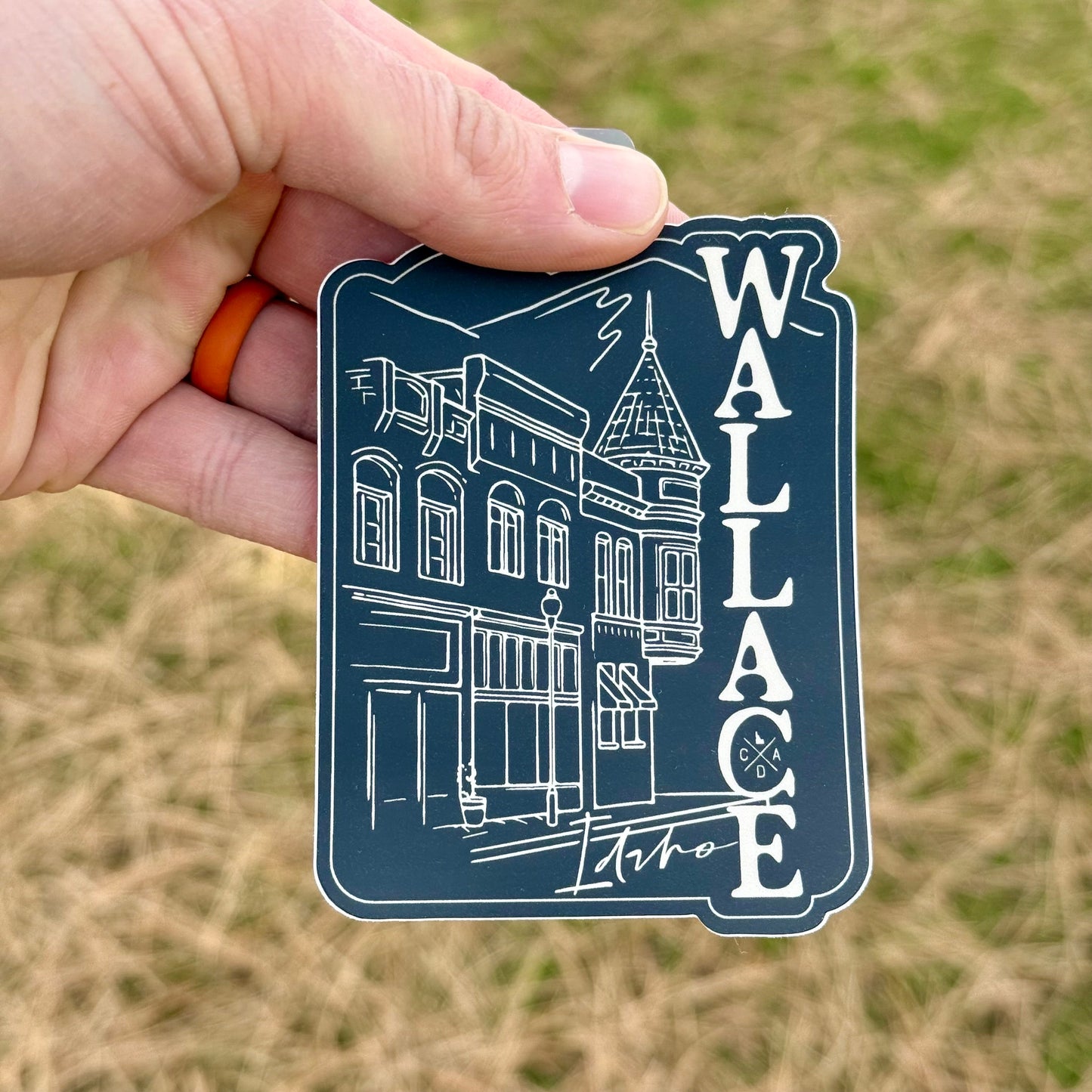 Wallace Idaho Black Sticker