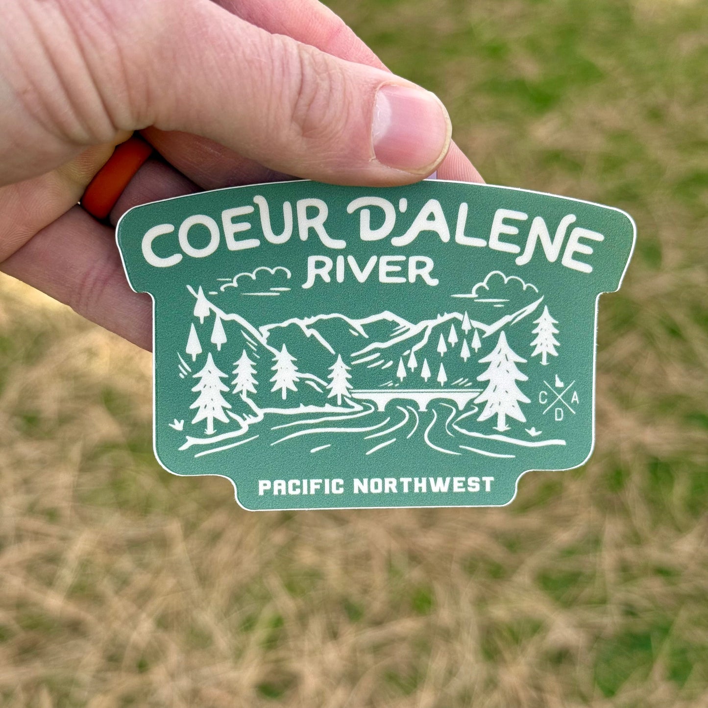 Coeur d'Alene River Green Sticker