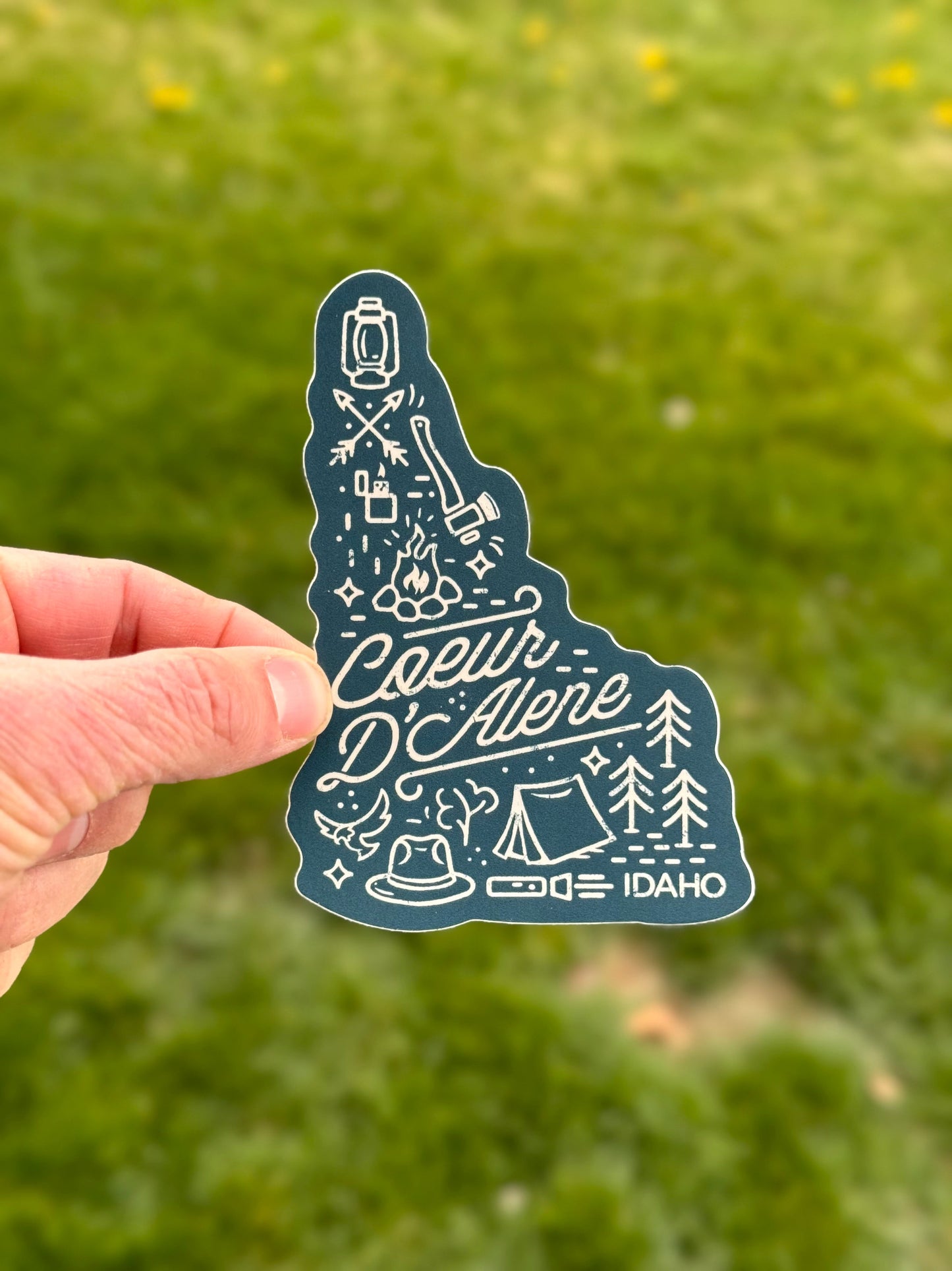 Coeur d'Alene Idaho Camping Essentials Sticker