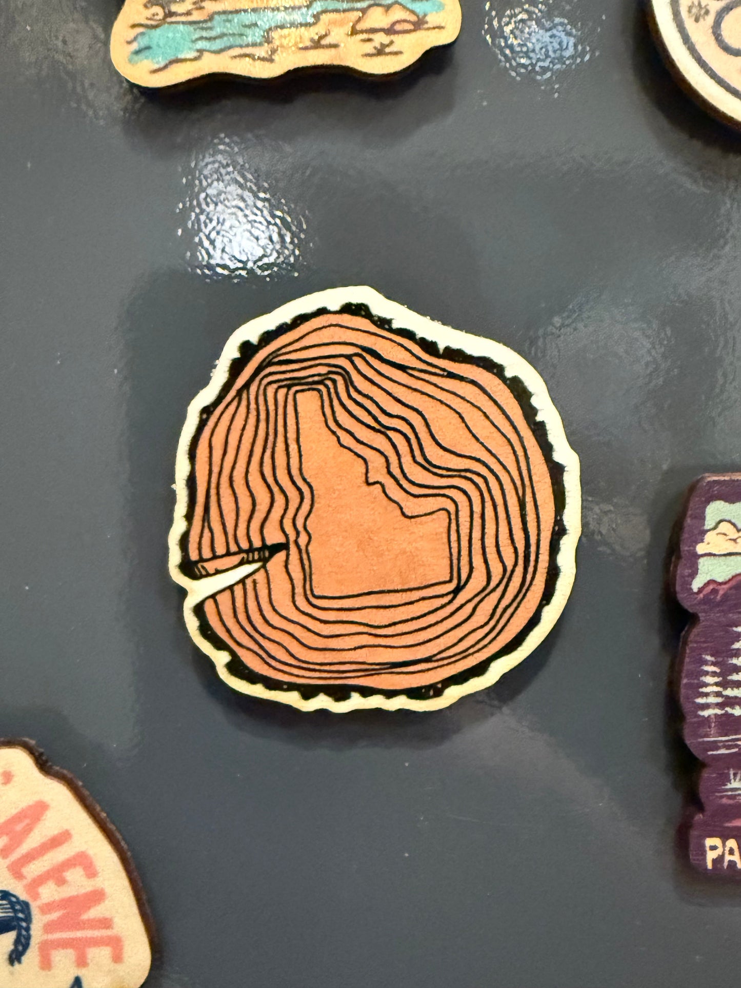 Idaho Count The Rings - Wooden Magnet (Printed)