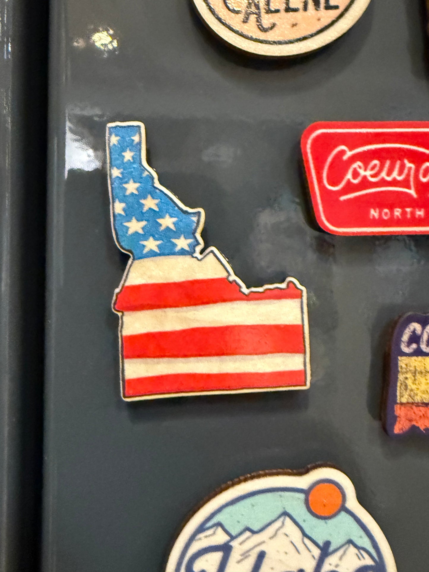 2018 Idaho US Flag - Wooden Magnet (Printed)