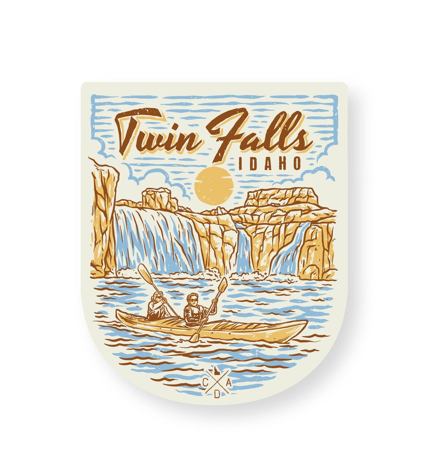 Twin Falls Idaho Kayak Sticker
