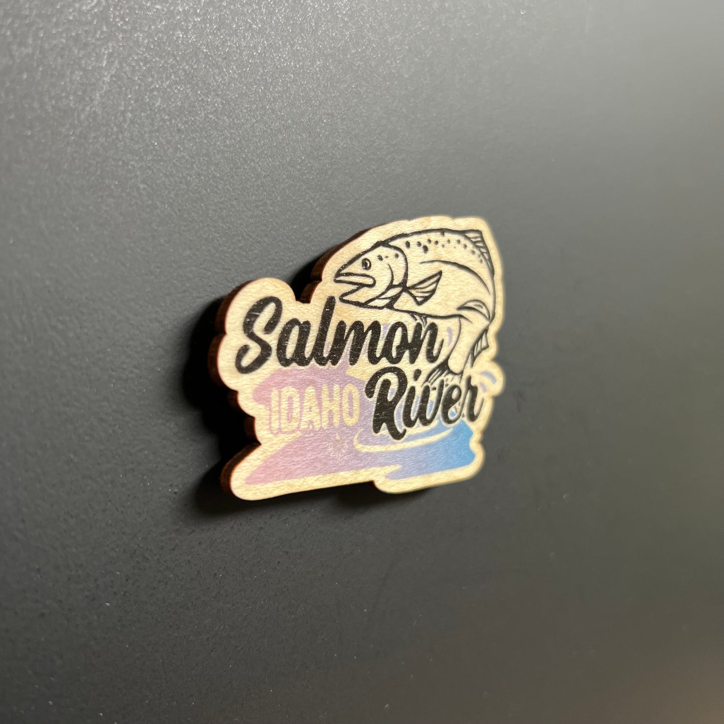 Salmon River Idaho Wooden Magnet (Printed)