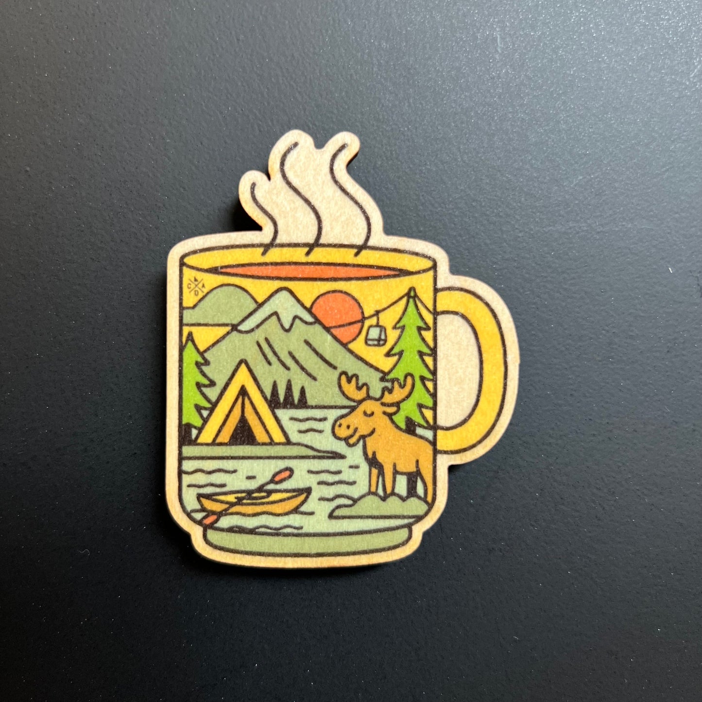 Great Outdoors Coffee Mug - Wooden Magnet (Printed)