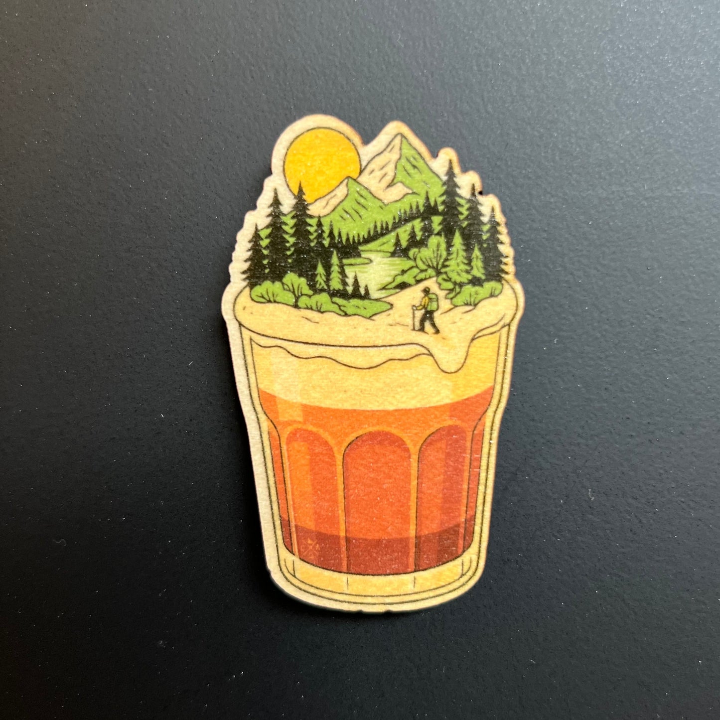 Northwest Espresso Shot - Wooden Magnet (Printed)