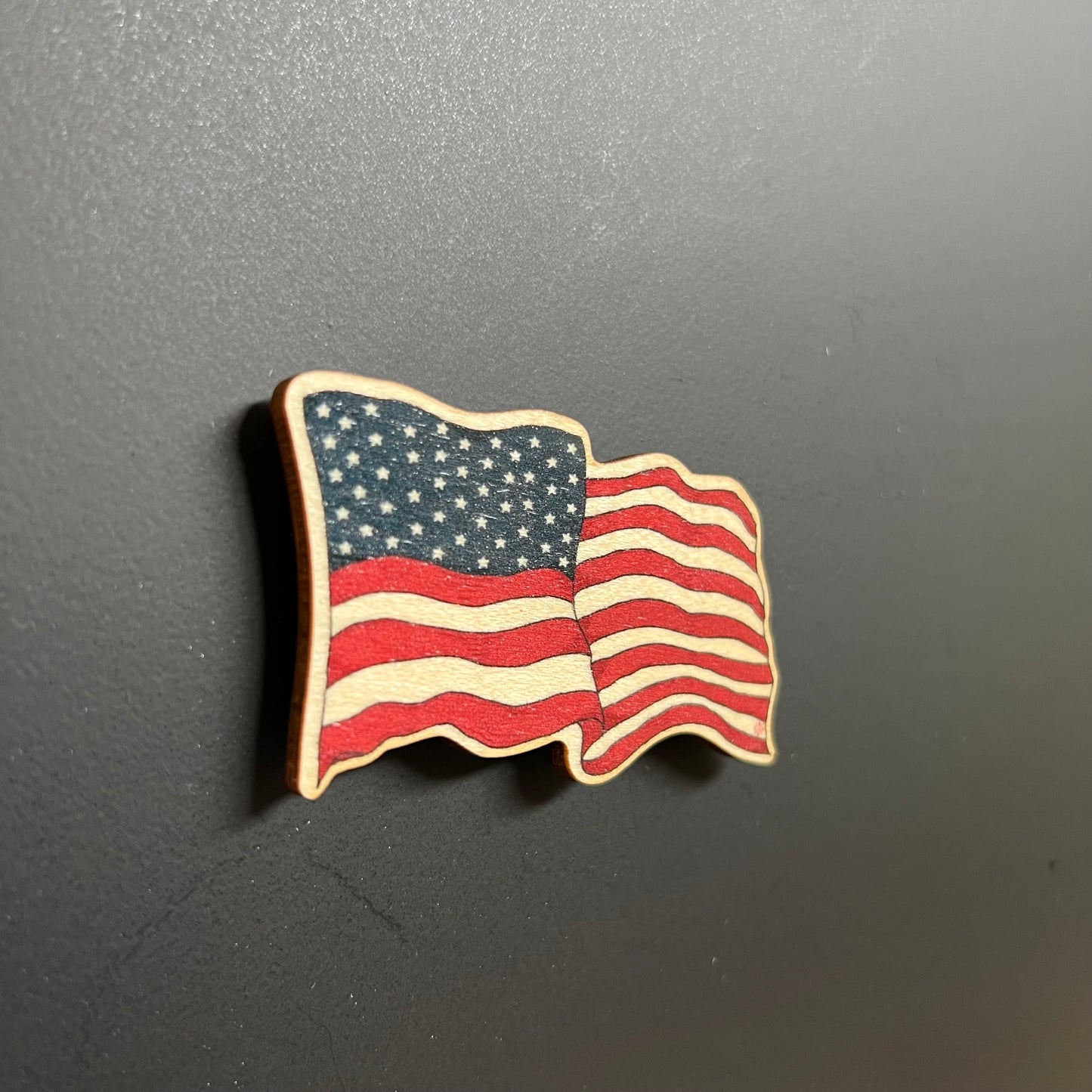 Hand Drawn United States Flag - Wooden Magnet (Printed)