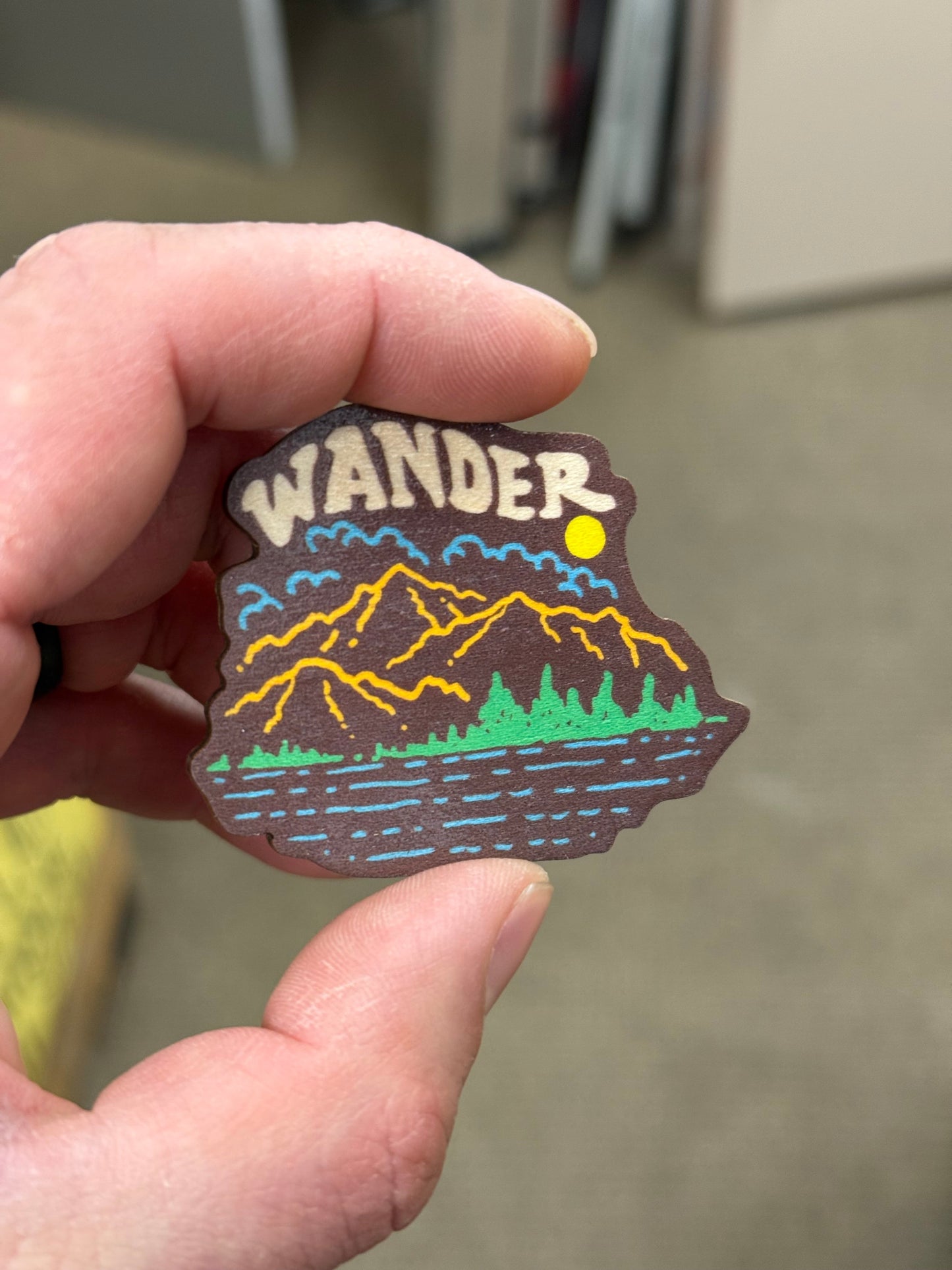Wander Scene - Wooden Magnet (Printed)