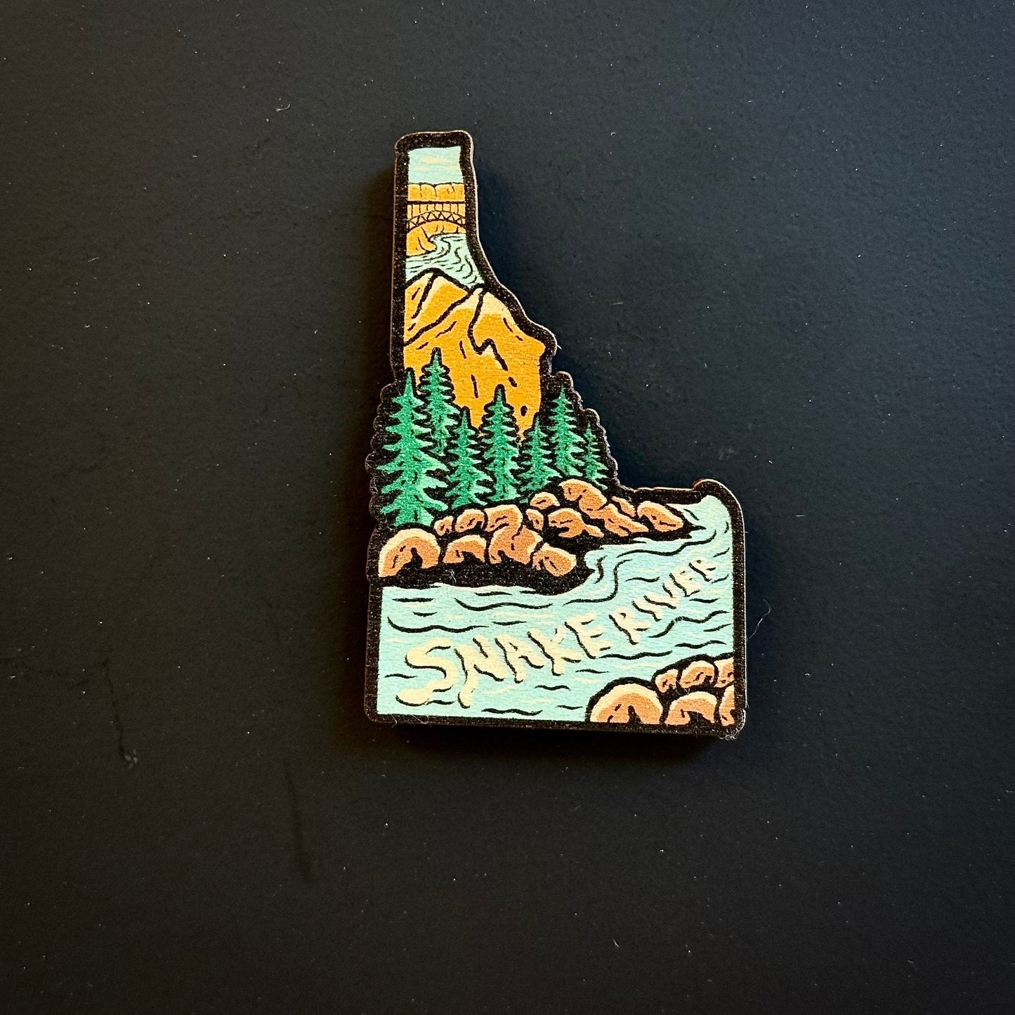 Snake River Idaho Wooden Magnet (Printed)