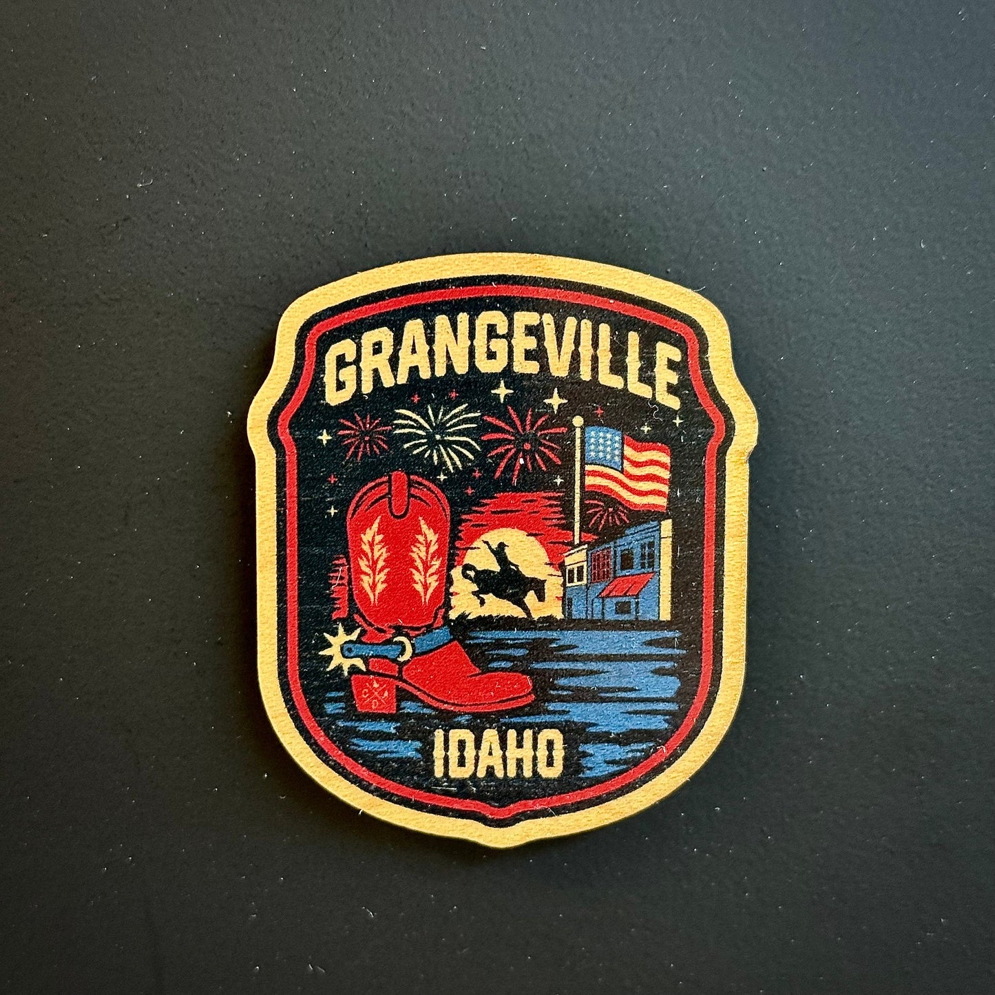 Grangeville Freedom Wooden Magnet (Printed)