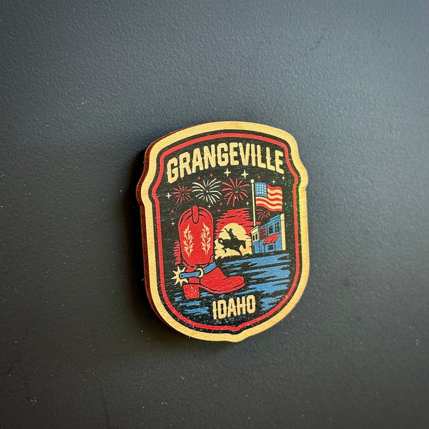 Grangeville Freedom Wooden Magnet (Printed)