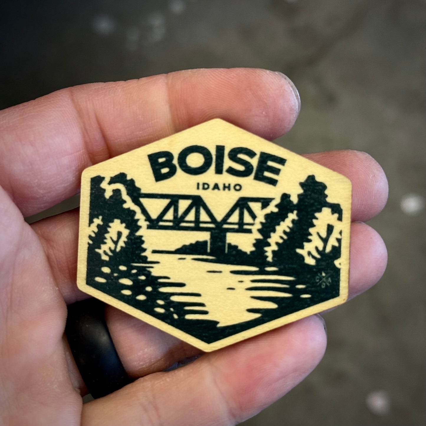 Walking Boise Idaho Wooden Magnet (Printed)