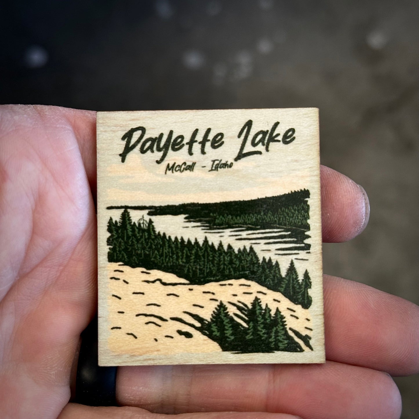Payette Lake Mccall View Wooden Magnet (Printed)