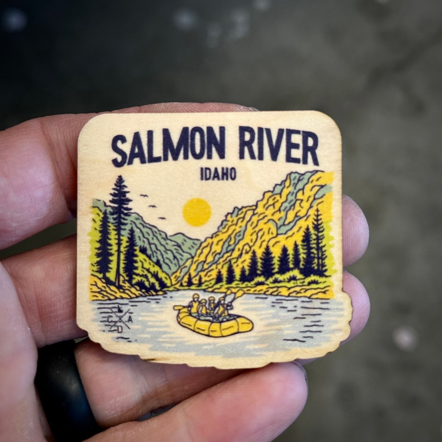 Salmon River Idaho Wooden Magnet (Printed)