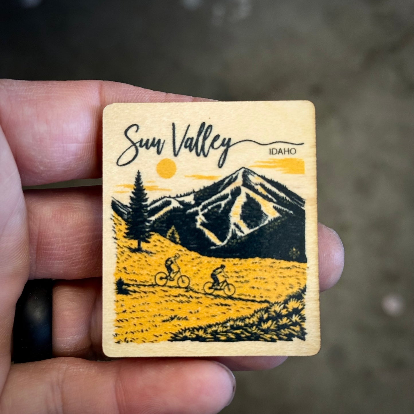Sun Valley Idaho Portrait Wooden Magnet (Printed)