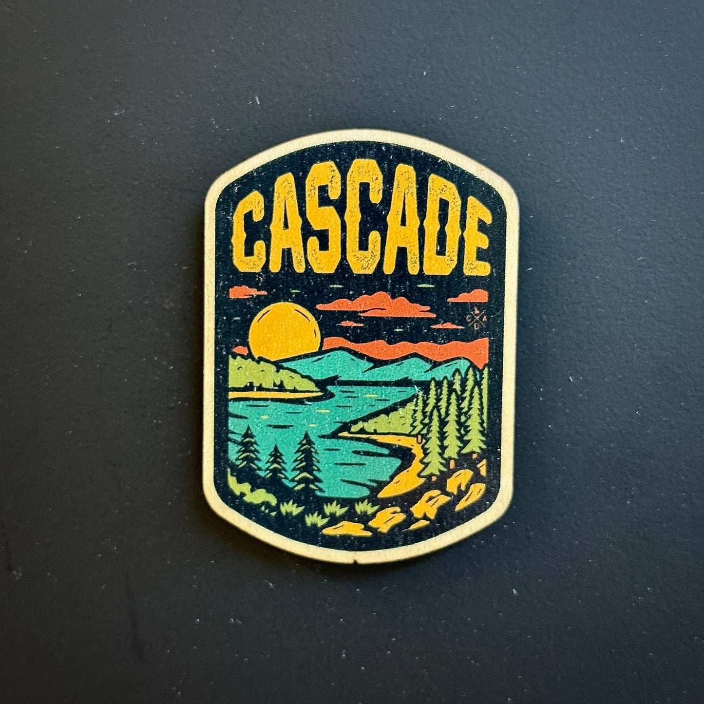 Cascade Idaho Golden Hour Wooden Magnet (Printed)