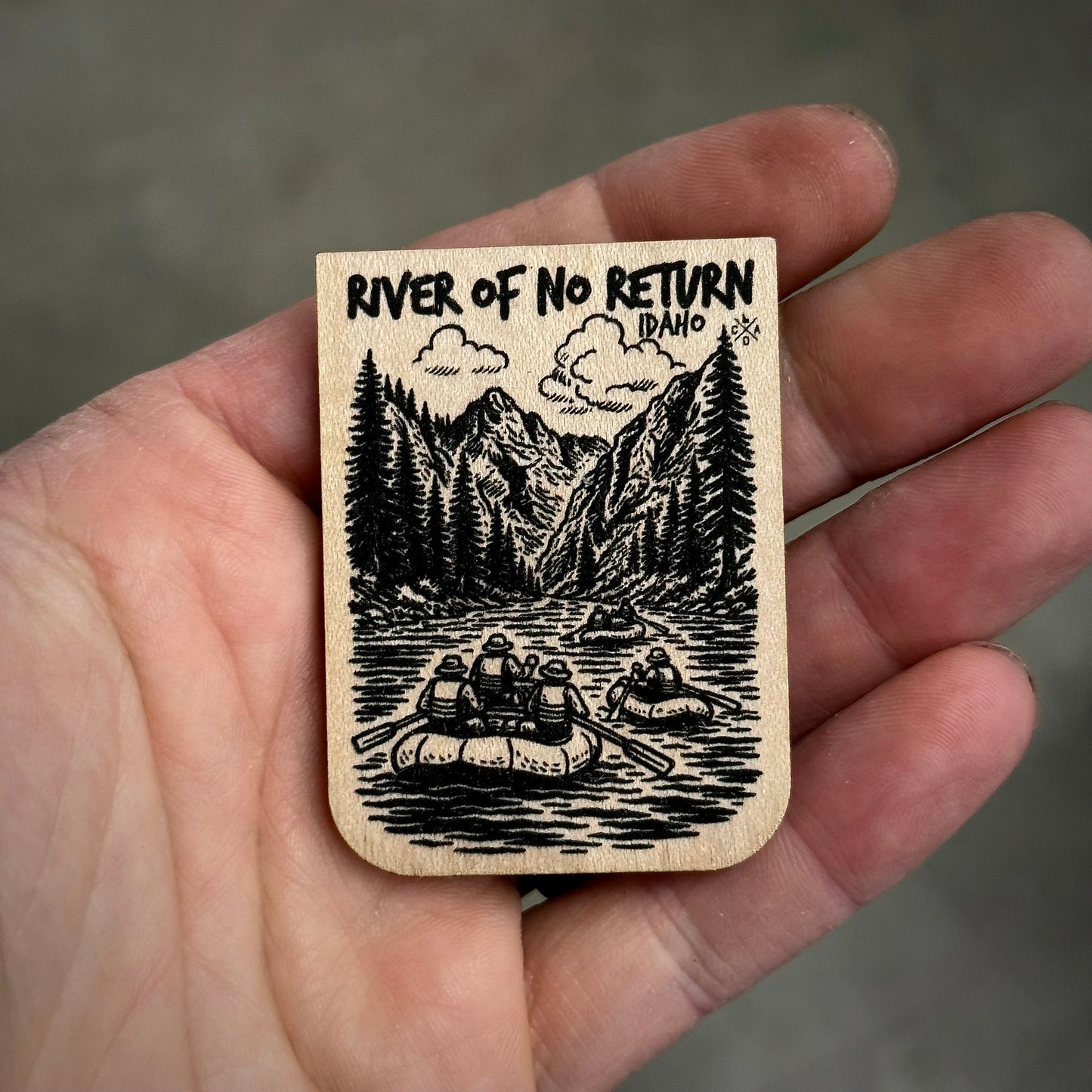River Of No Return Idaho Wooden Magnet (Printed)