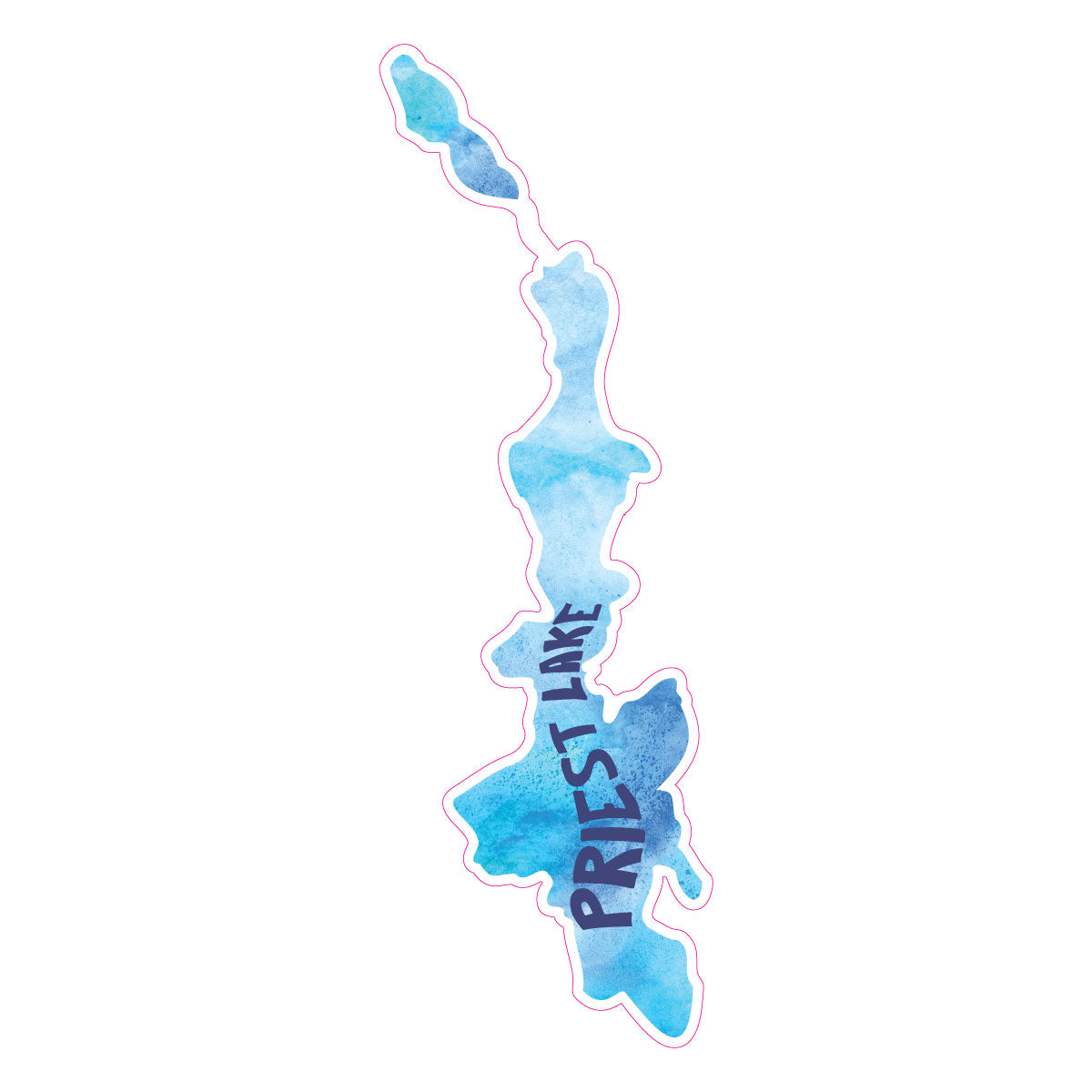 Priest Lake Watercolor Sticker
