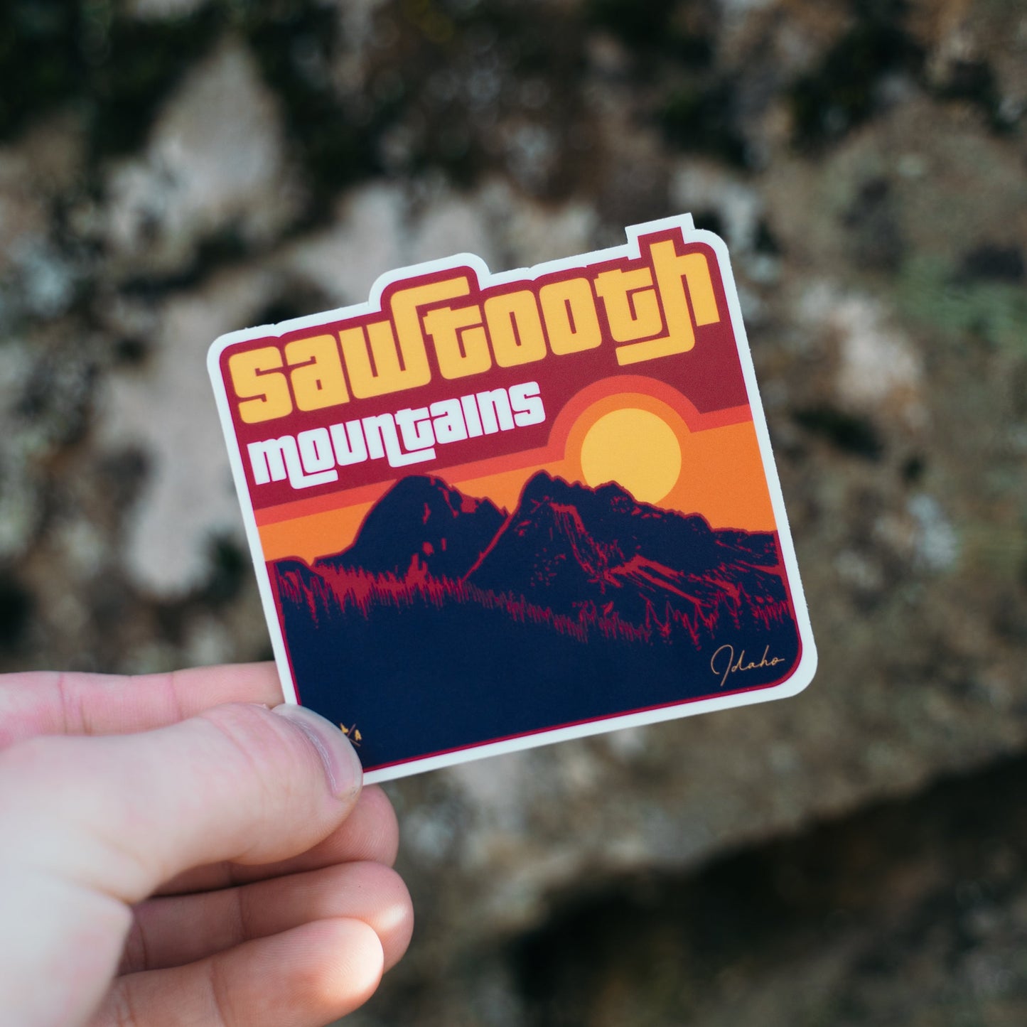 Sawtooth Mountains Retro Pop Sticker