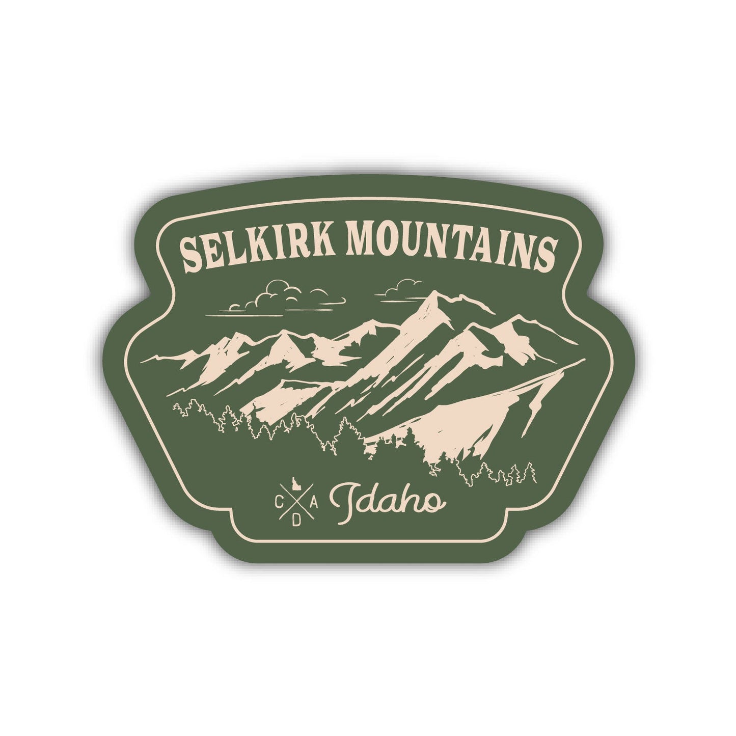 Selkirk Mountains Idaho Green Sticker