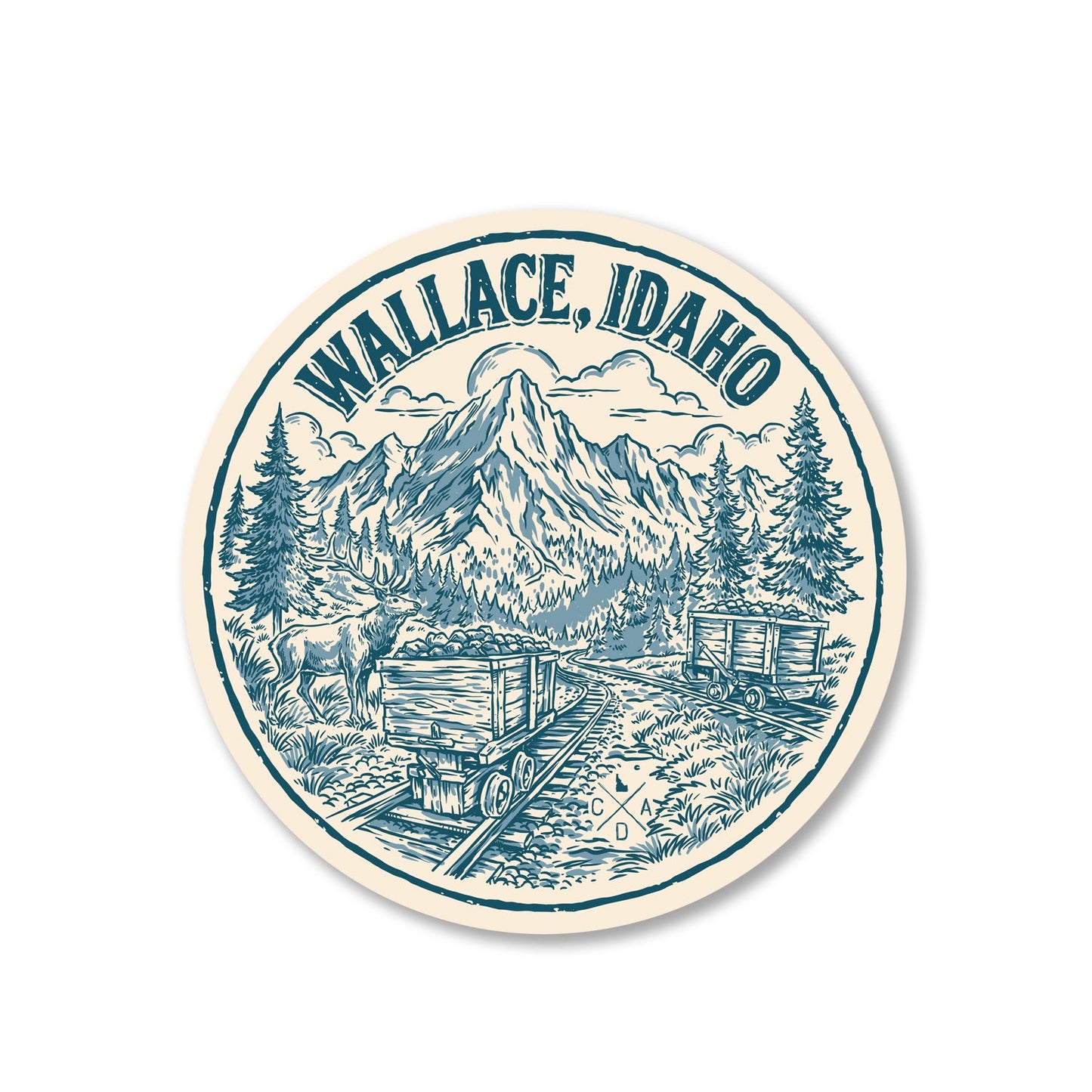 Wallace Idaho Ore & Antlers Sticker