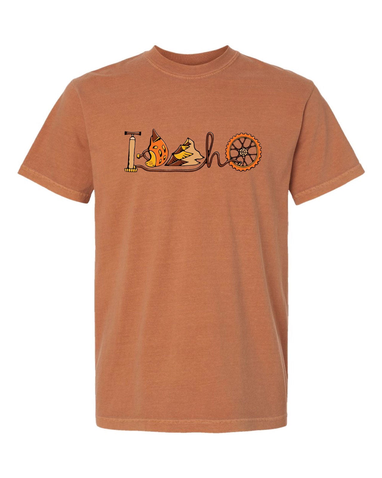 Idaho Mountain Bike Gear Tee - Yam (100% Cotton)