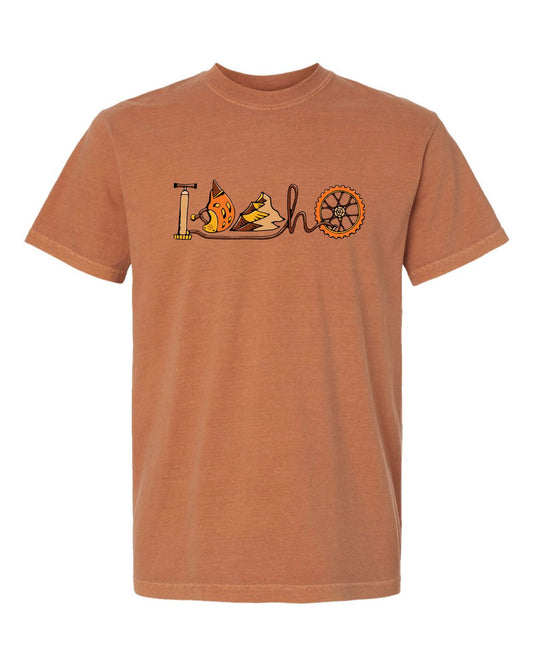 Idaho Mountain Bike Gear Tee - Yam (100% Cotton)